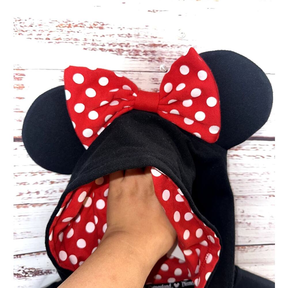 Disneyland Disney Parks Minnie Mouse Black Hoodie Sweater with Ears Size Medium - Picture 6 of 8